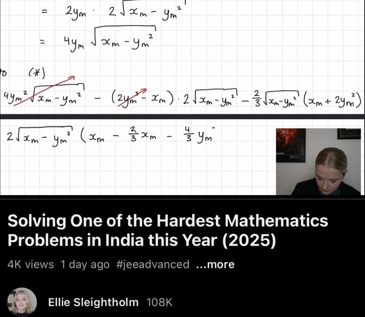 elsleightholm's tweet image. don’t be shy, come watch me do some mathematics for fun :)