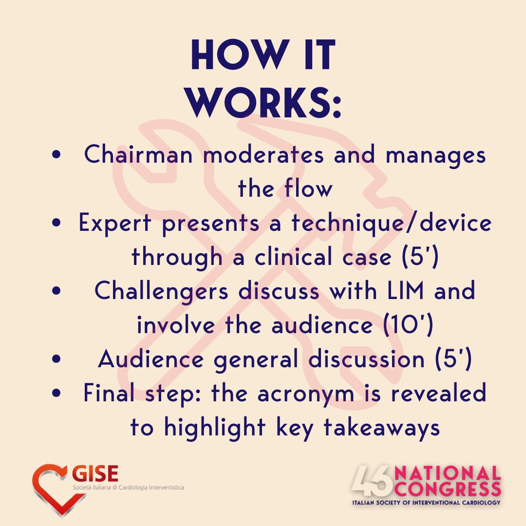 sicigise's tweet photo. 🛠️ Tactics in Everyday Practice @ #GISE46
60’ of case-based learning, expert insights, audience interaction & final acronyms to remember key takeaways.
📍 Amber 7
Wed 1 | 14:35–18:50
Thu 2 | 15:00–19:15
Fri 3 | 15:30–19:45
🎥Tutorial here:https://t.co/VFNqzPM33P https://t.co/IxraHjG2rj