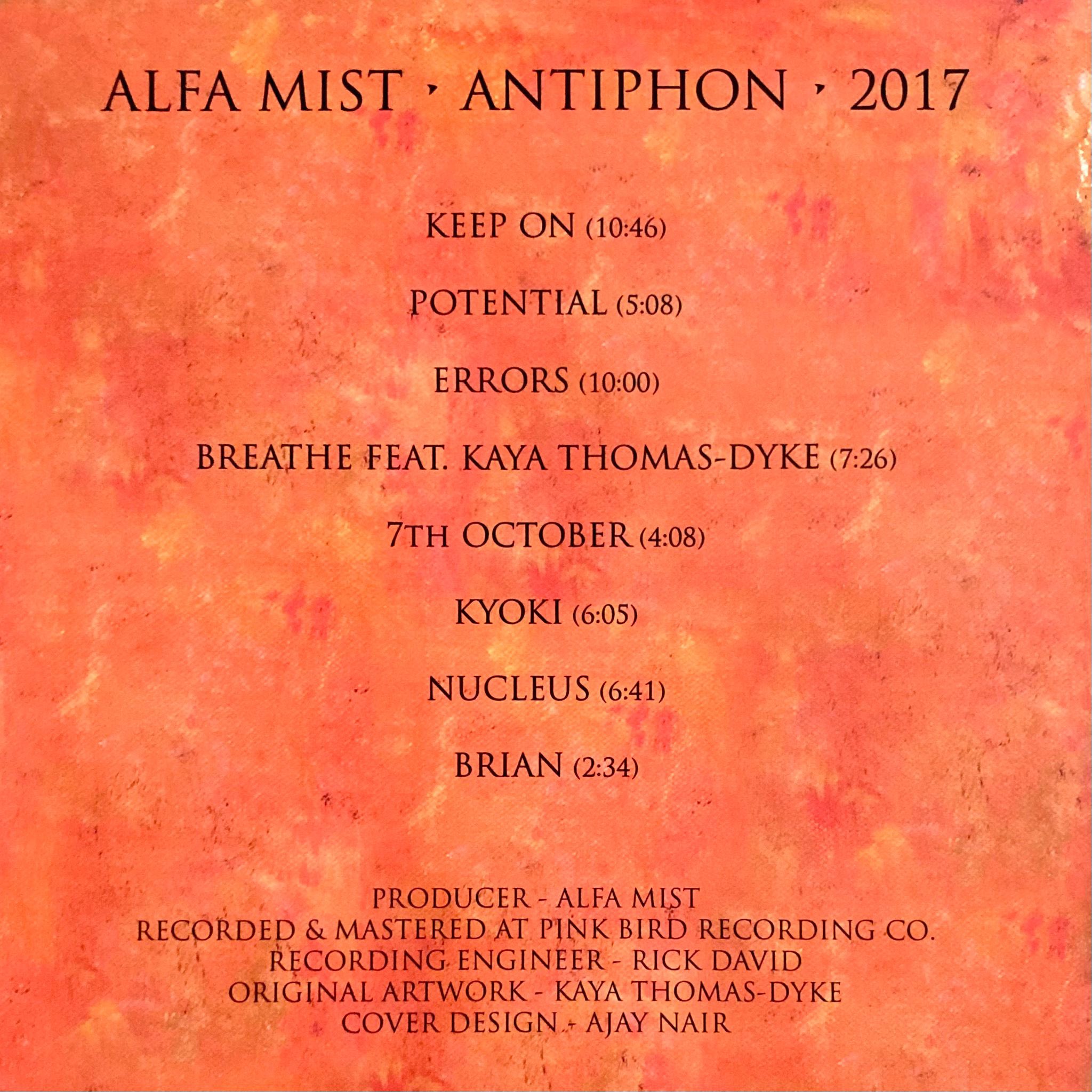 未開封 Alfa Mist / Antiphon 2LP レコード Alfa Mist Antiphon 2017
