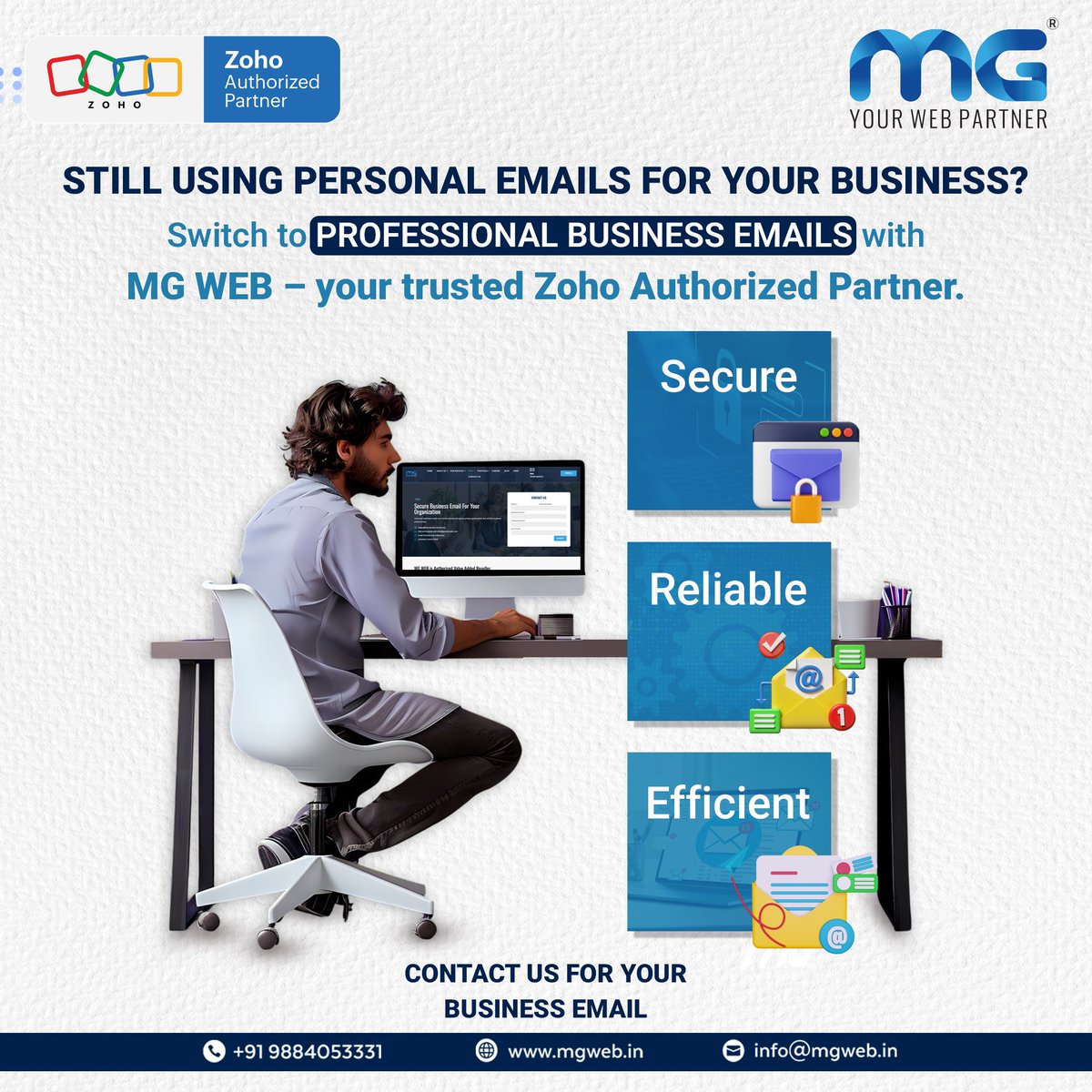 MGWEB_IN's tweet image. Still using personal emails like Gmail or Yahoo for your business?

It’s time to switch to professional business emails with MG WEB!

#mgweb #zohopartner #zohomail #businessemail #professionalbranding #digitalsolutions #emailforbusiness