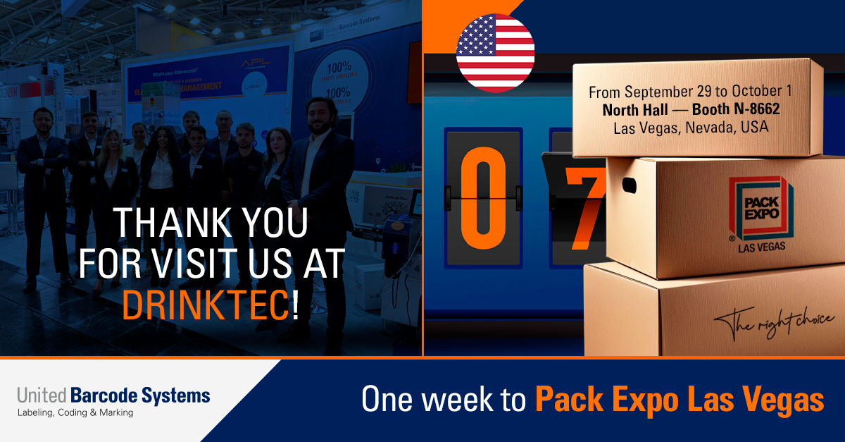 UBS_Code's tweet image. Thank you @drinktec 2025, see you at the next edition! 🙌
And now... the countdown to @packexposhow Las Vegas begins. We look forward to seeing you there!
📍North Hall — Booth N-8662
🗓️From September 29 to October 1
📲Would you like free tickets? ubscode.com/es/news/ubs-te…