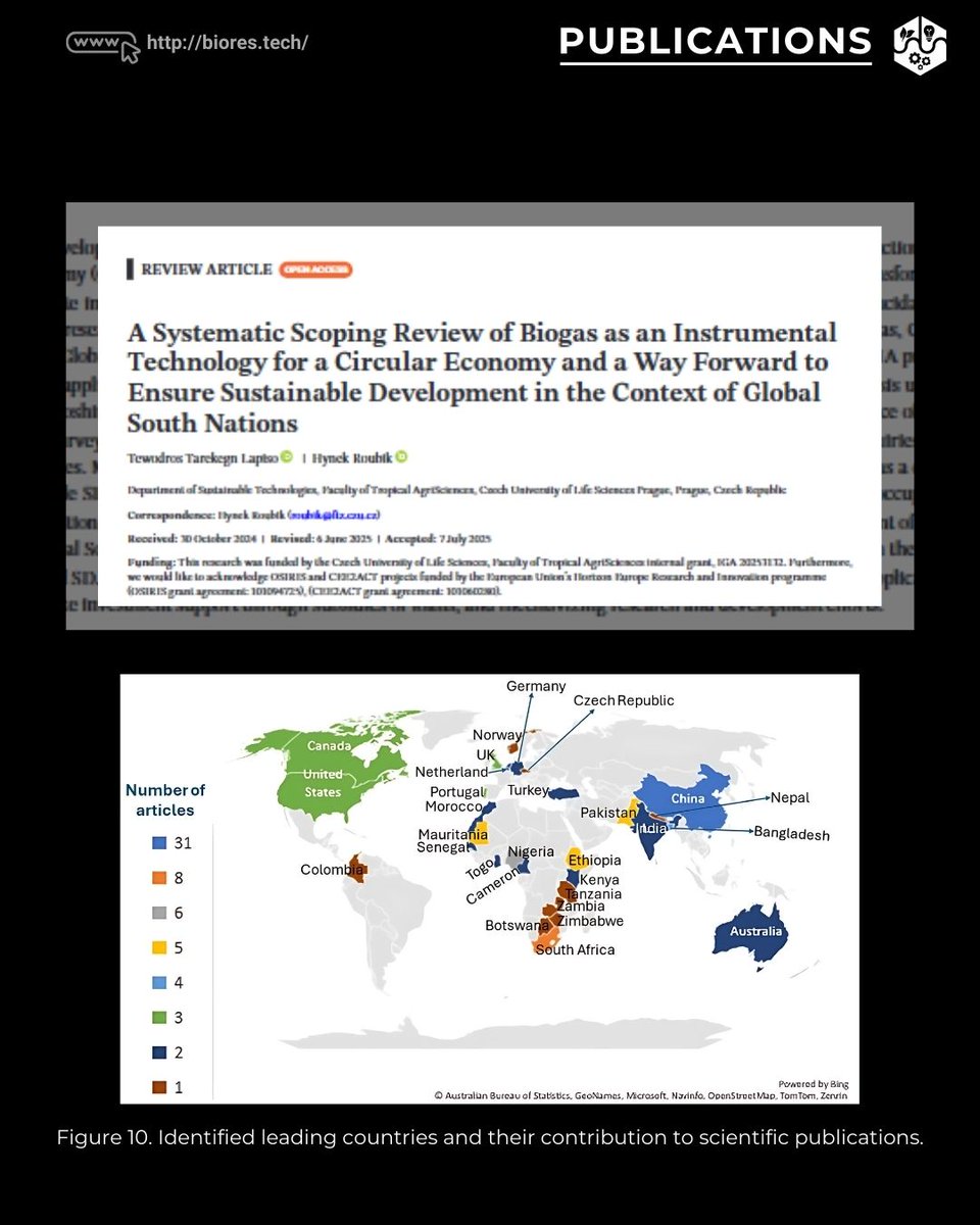 BioRes_Tech's tweet image. 🚨 New #publication!

#BRT PhD student Tewodros T. Lapiso &amp;amp; Director @HynekRoubik review 43 studies on #biogas as a driver for #CircularEconomy &amp;amp; #SustainableDevelopment in the #GlobalSouth 🌍 Results in the full paper below!

🔗 biogas.czu.cz/en/r-19017-tea…

#Research #SDGs