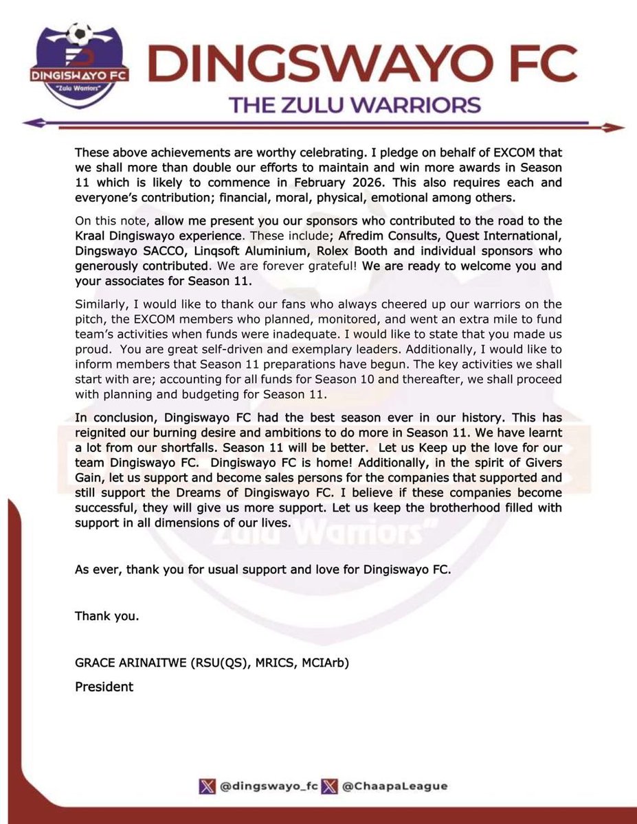 For our attention 
#RoadToTheKraal