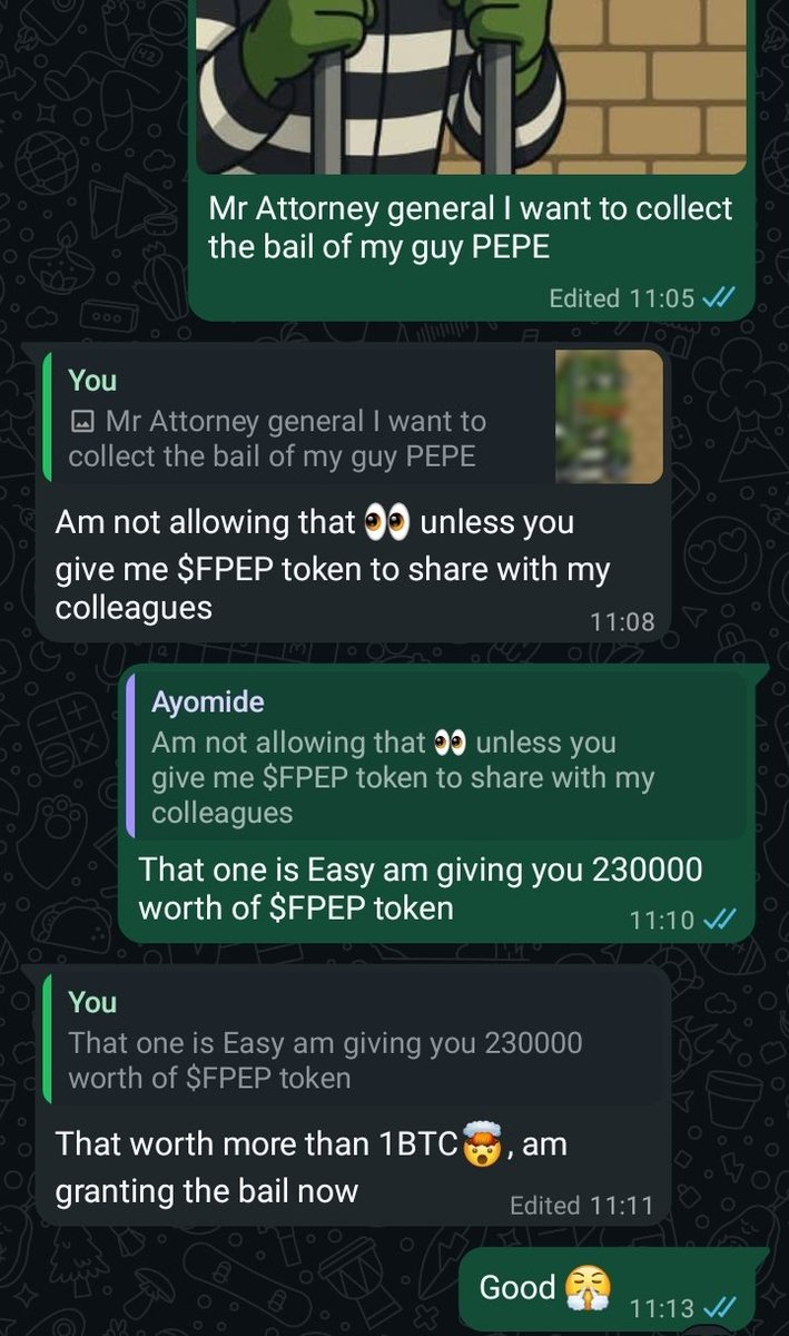 dibubu111's tweet image. 0xd4d7ccaa15fe6e2312b5cb056413b7140797659d

#FPEP is free after a chat with the Attorney general