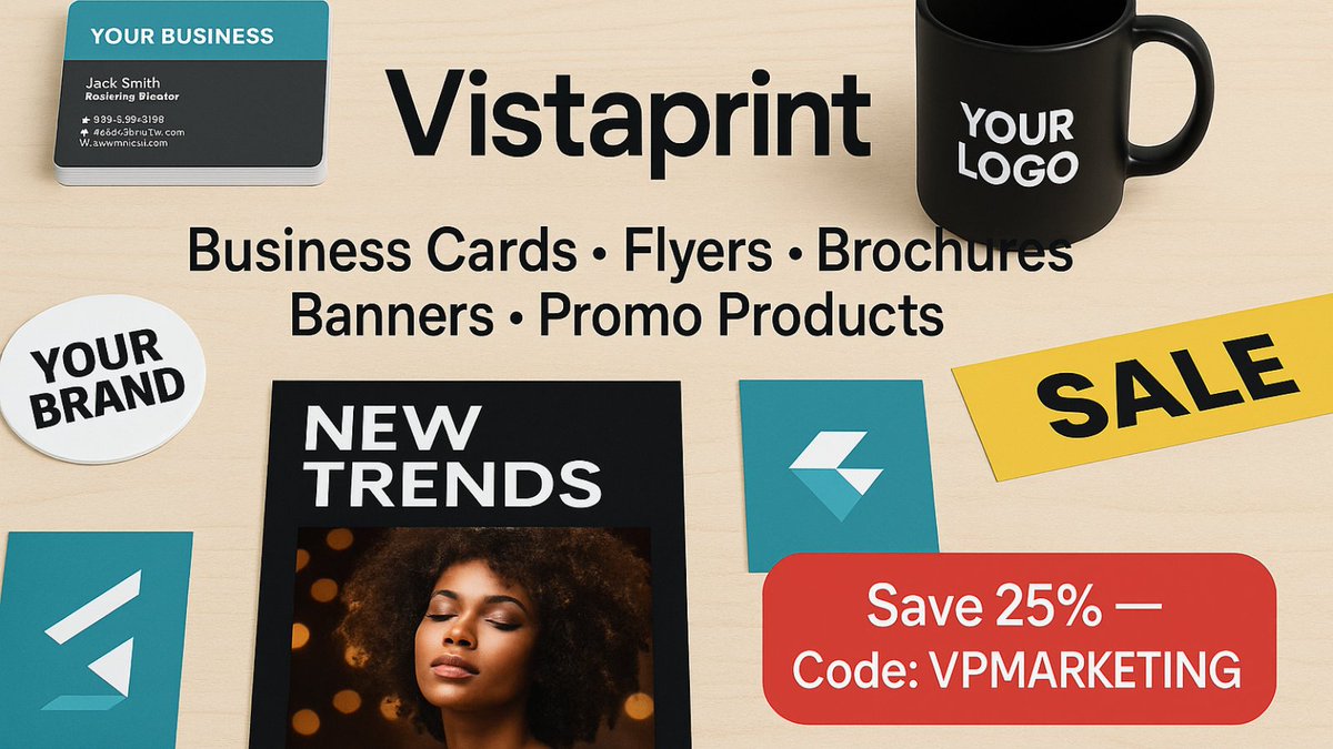 HoudaKarim18's tweet photo. Level up your marketing with VistaPrint! Get 25% OFF custom business cards, flyers & more with code VPMARKETING https://t.co/TzbtvamWhk #Vistaprint #Printing #Marketing #SmallBusiness #Branding #BusinessCards #Flyers #Brochures #PromotionalProducts https://t.co/mtpEMrAK7q