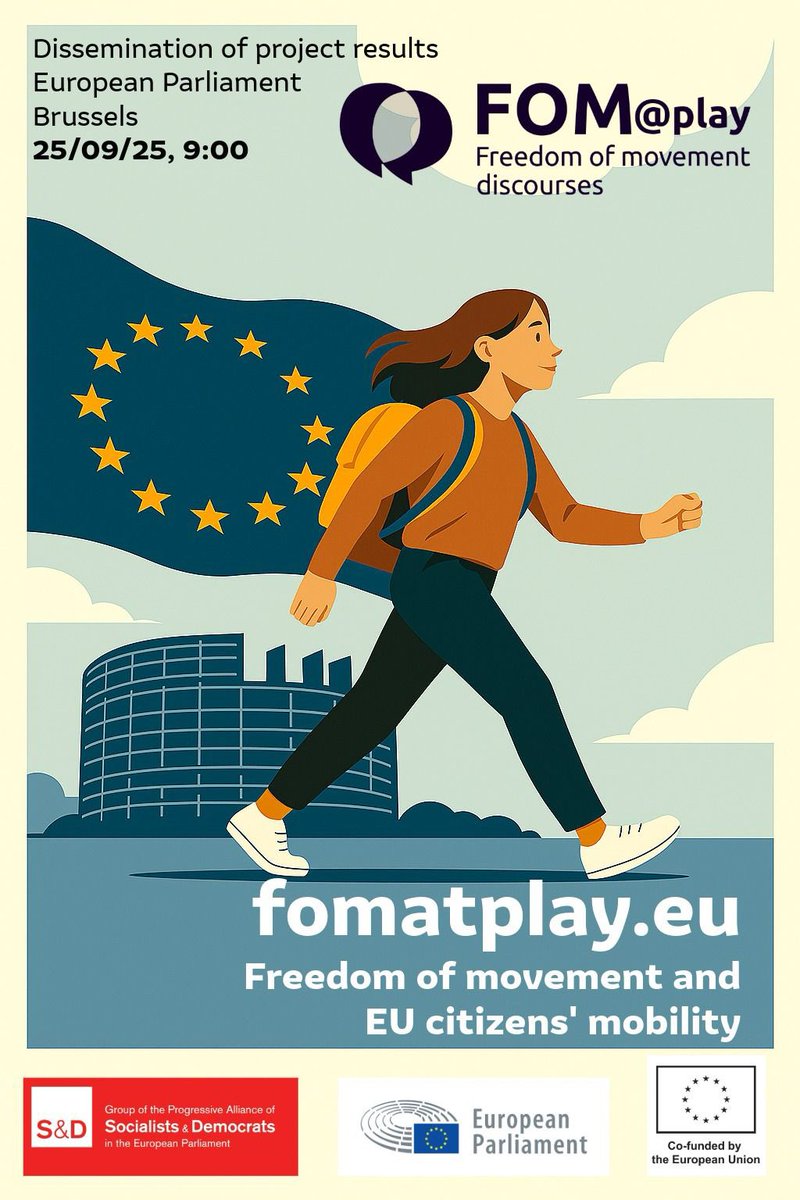 pmuniz86's tweet image. 🇪🇺 @FOMatPlay #Brussels event to dissemination of project results.

Co-funded by @EU_Commission 

🗓️September 25 @Europarl_EN 

📍Room: Spinelli 5G305

@mrossemp @Socialistas_PE @perezparedes 
#FreedomOfMovement
#Migrations #EU