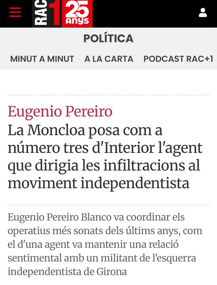 Se’ns pixen a la cara i diuen que plou: el número 1 d’Interior, Marlaska, ja ha estat condemnat pel Tribunal Europeu de Drets Humans per encobrir tortures i ara el número 3 és aquell que va muntar una mena de GAL2 per infiltrar l’independentisme.

Aquest és el gobierno de PSOE i