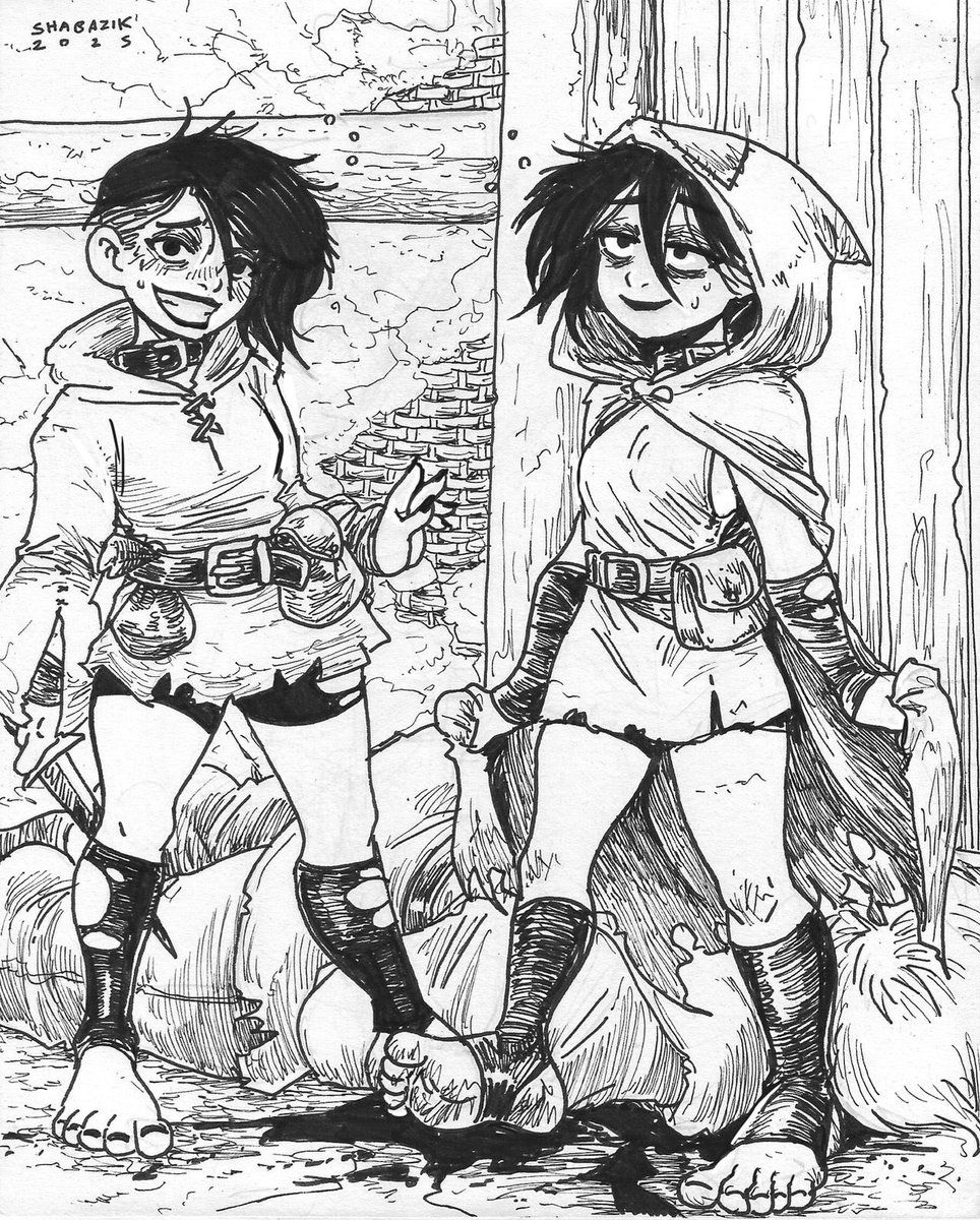 shabazik's tweet image. “What is going on there!” the guard yelled, thinking it was just a couple of children. Yelling at children was a good way to show to the citizenship the value of having a city guard.
“Nothing!” They said. Oh no. These aren’t children, but #halfling. That’s over his pay grade!