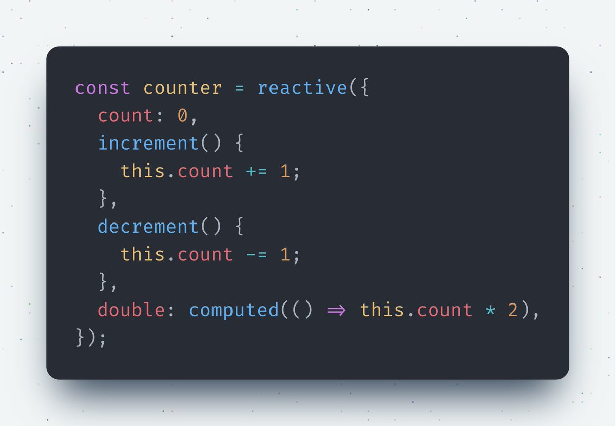 MichaelThiessen's tweet image. Did you know you can do this with reactive objects in Vue?