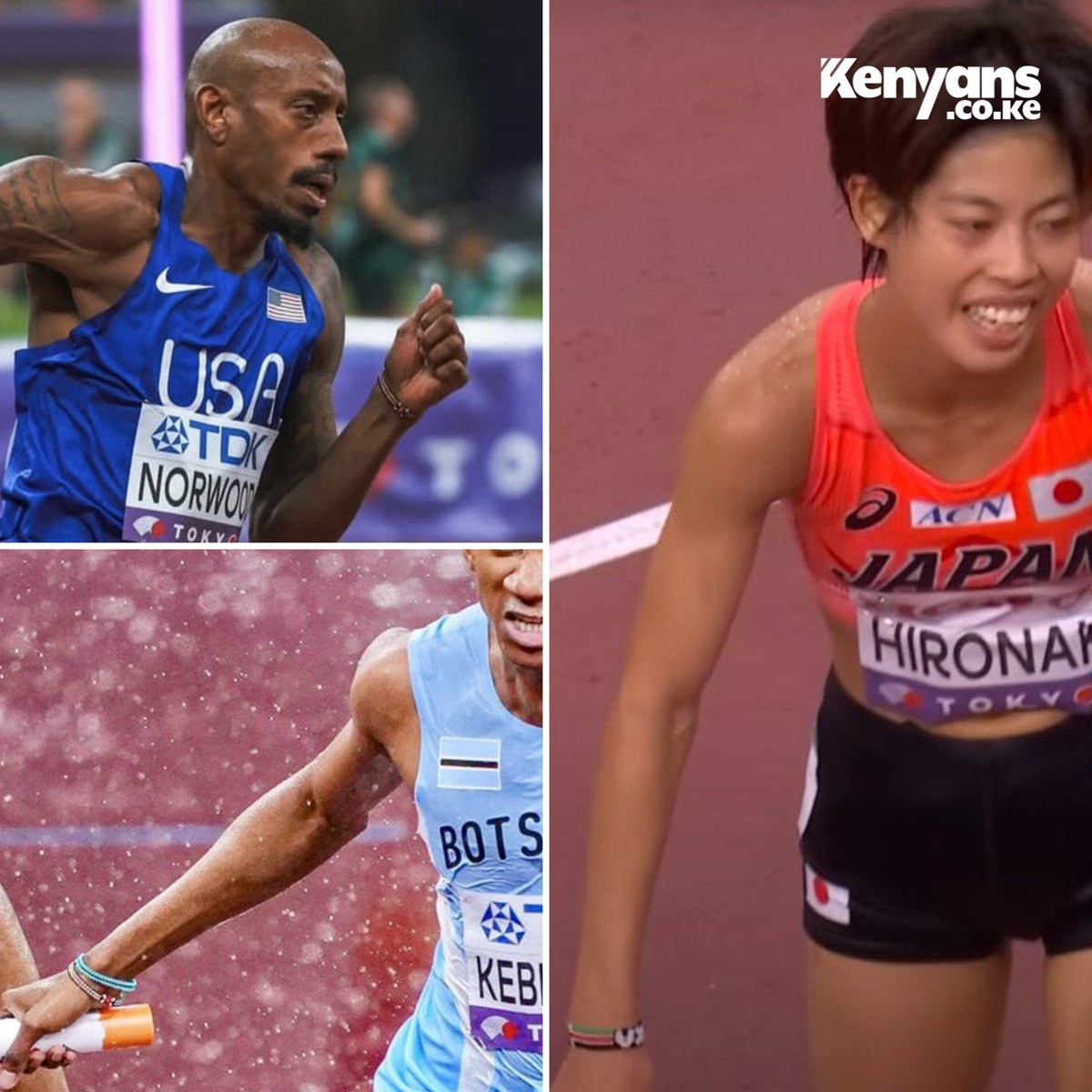 Several international athletes spotted with the Kenyan flag bracelet during the World Athletics Championships in Tokyo, Japan