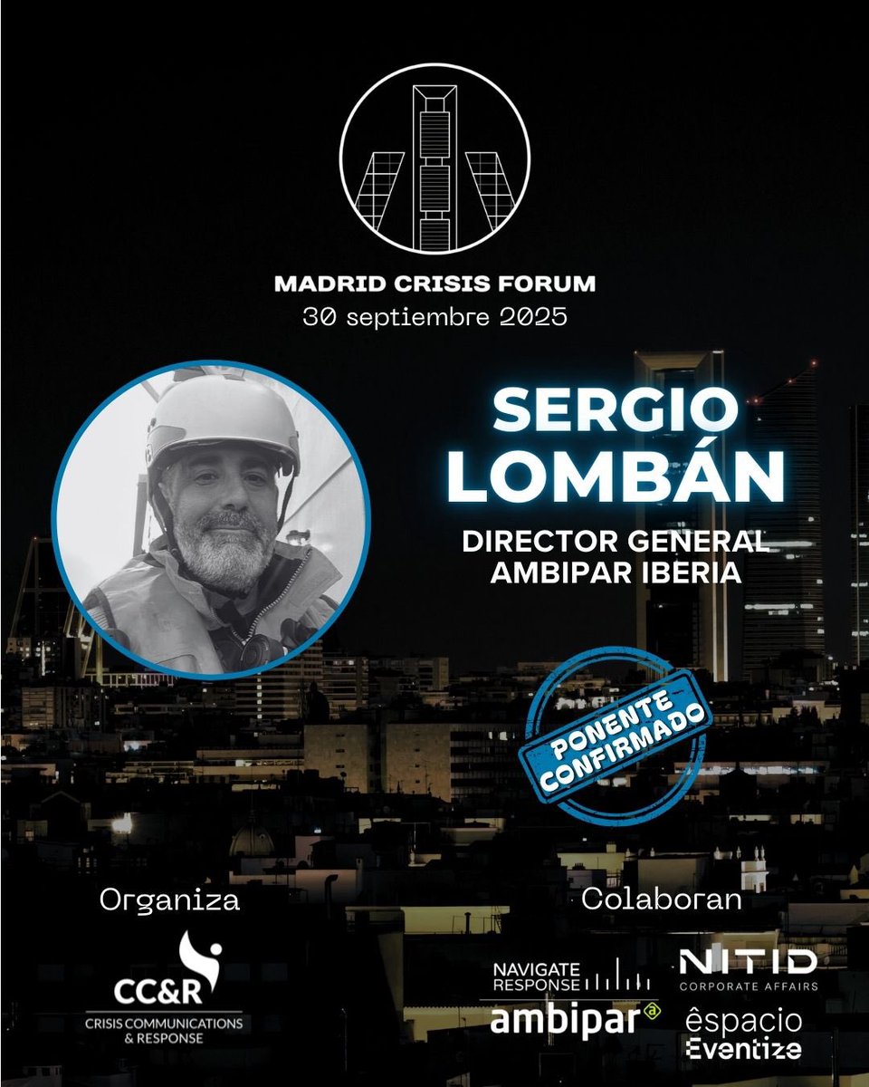 Cuando la crisis es además una emergencia real, se necesita respuesta experta

Sergio Lombán, Director General de @AMBIPAR_ESP, compartirá su experiencia en la gestión de emergencias de alto impacto en #MadridCrisisForum

Visión desde la primera línea

👉 madridcrisisforum.com