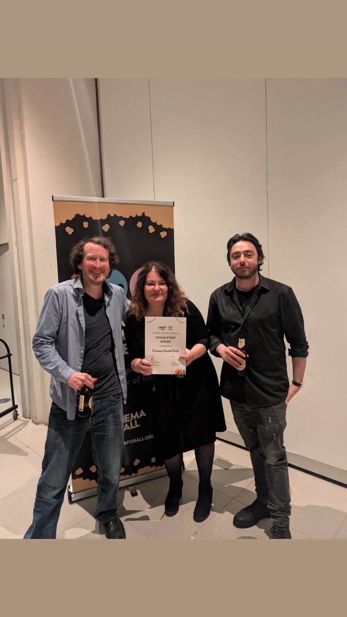 We’re thrilled! 🎉 Cinema Social Club received a Commendation Award for Best Single Event for our screening of Agnieszka Holland’s Green Border + Q&amp;A.Amazing to connect with cinema communities across the UK, and a joy to chat with Mark Cousins too.  <a href="/FilmHubNorth/">Film Hub North</a>  <a href="/cinemaforall/">Cinema For All</a>