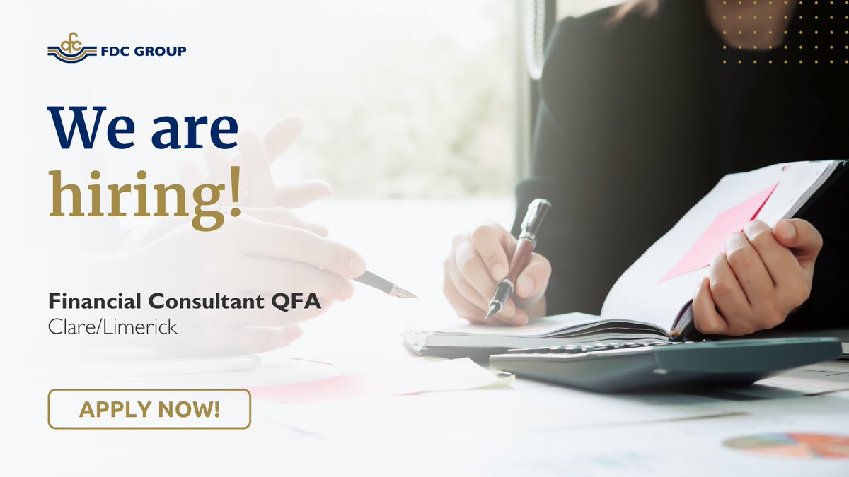 We are searching for a Qualified Financial Consultant to join our growing advisory team in Ireland as a result of our continuing expansion. Based out of our Ennis office, travel required in Co. Clare and Co. Limerick.

Apply today👉bit.ly/420WGdU