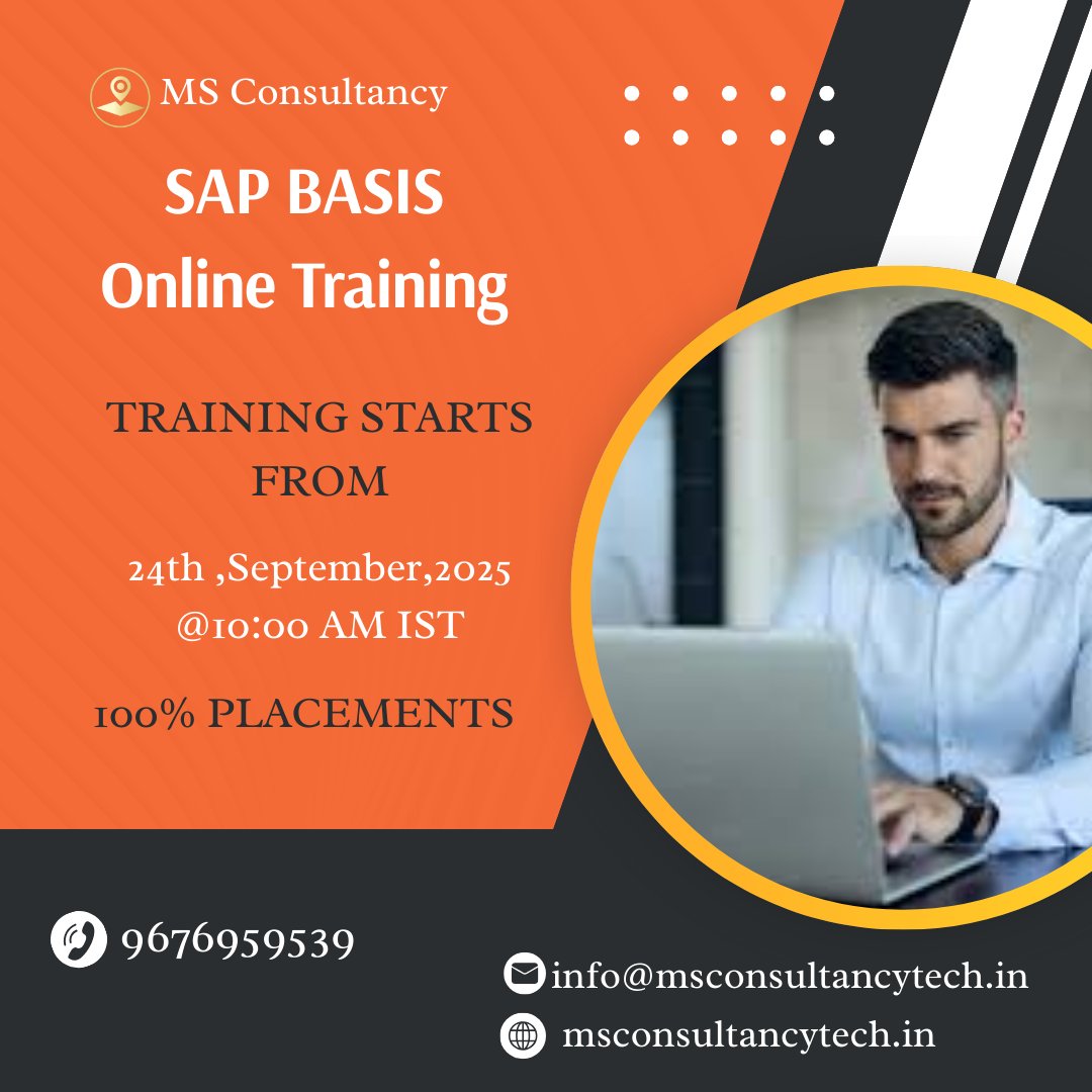 pavanmstech228's tweet image. Website: msconsultancytech.in
 #SAPBASIS #SAPTraining #ITCareers #Placements #MSConsultancy #EnterpriseTech #OnlineTraining #SAPAdmin #CareerGrowth #SAPBASIS #SAPTraining #SAPOnlineTraining #SAPAdmin #SAPCertification #SAPCareer #MSConsultancy #ITJobs #ITCareers #TechTraining