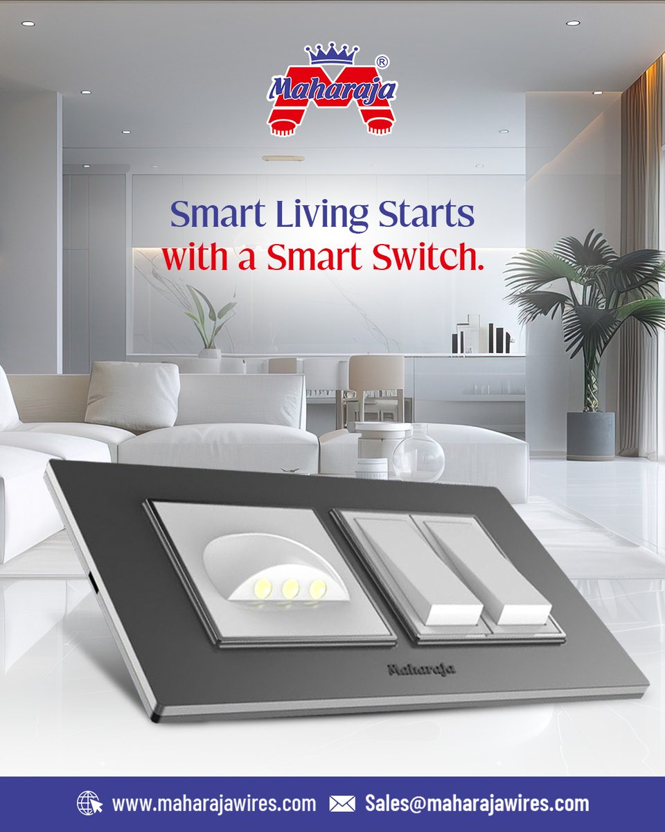MaharajaWires's tweet image. Add a royal touch to every corner of your home with Maharaja Switches! Stylish design, strong performance &amp;amp; trusted safety because every click deserves perfection. 

Visit our website : maharajawires.com
Mail us on : Sales@maharajawires.com

#MaharajaSwitches #SwitchToStyle