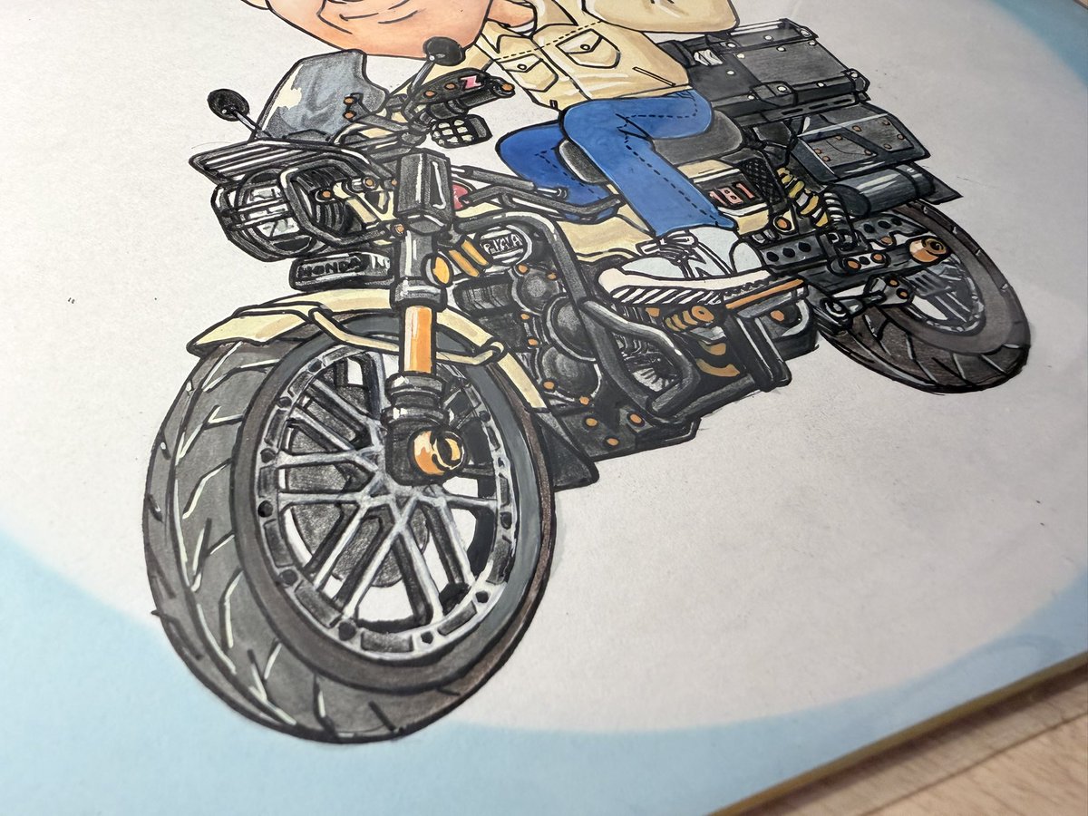カブ仲間に私の似顔絵を描いていただきました🖋️

AIイラストでは表現できない温もりを感じます🥰

車両はデフォルメしつつも要点がしっかりと描き込まれていて感動🥹

ちなみに左手は掛かった金額を表しているそうです😅
