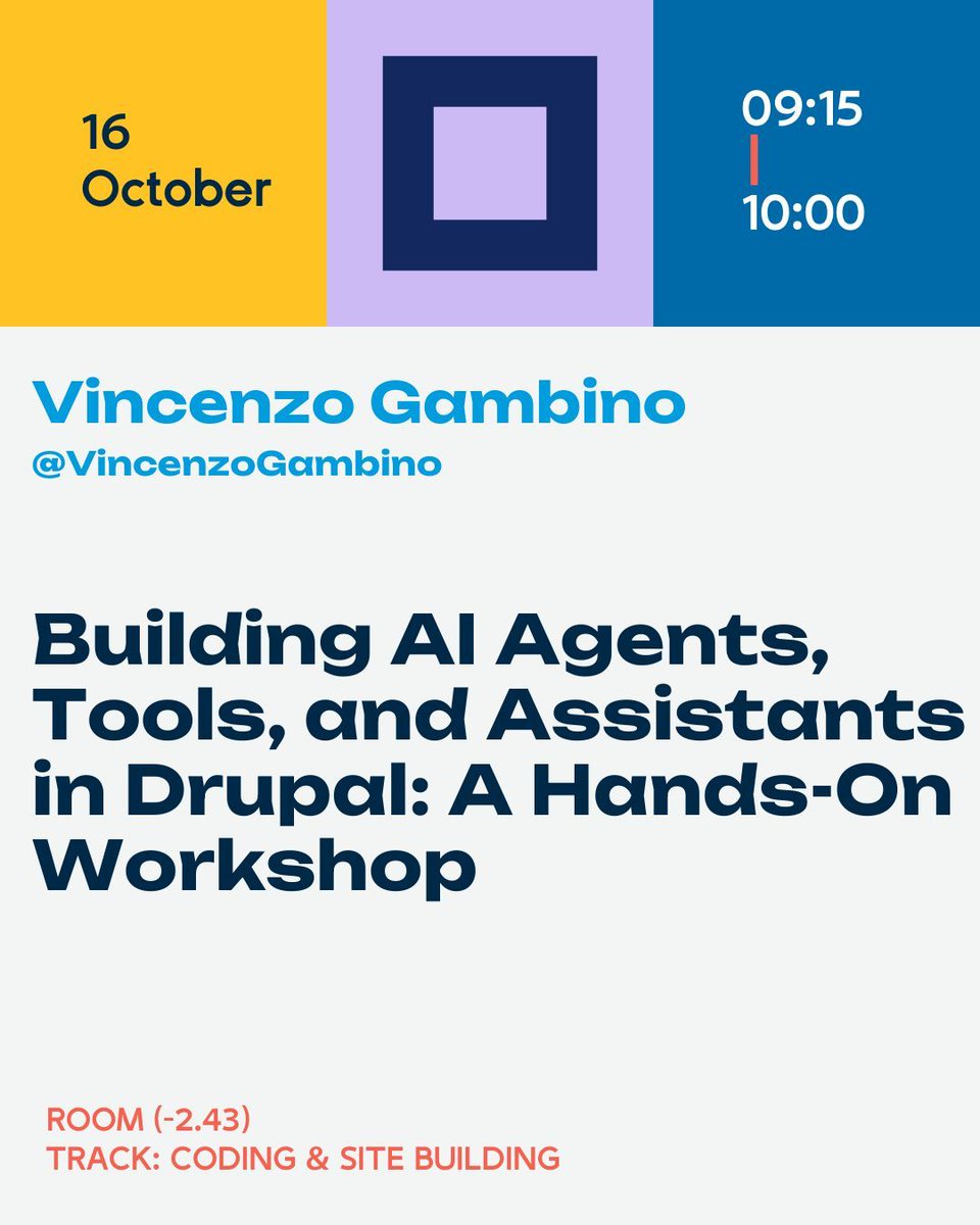 DrupalConEur's tweet image. 🎉 Meet more amazing voices coming to #DrupalConVienna 2025!
We’re excited to welcome Vincenzo Gambino, Paul Sebborn, and Michal Czernik to the speaker lineup. 🌍
📅 Join us in Vienna, 14–17 October 2025
👉 buff.ly/uHcpyhX
#DrupalConEur #DrupalCommunity #OpenSource