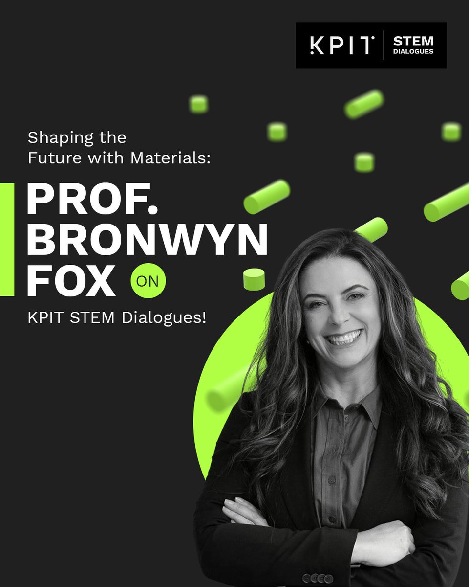 KPIT STEM Dialogues welcomes Prof. Bronwyn Fox, one of the world’s leading minds in Material Science. She shares her thoughts on how materials science continues to shape the way we live, work, and create.
Don’t miss Stay tuned

#KPITSTEMDialogues #STEMEducation #BronwynFox #KPIT