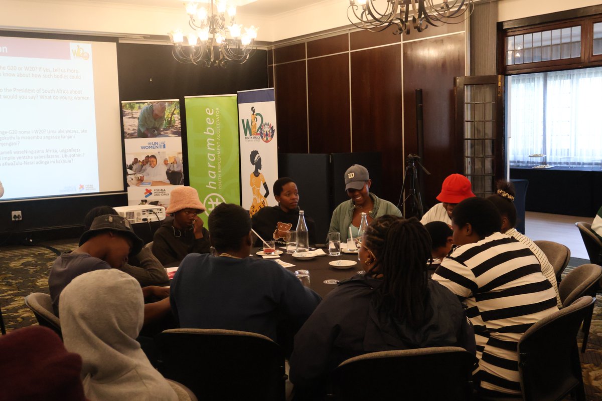 Young women are at the forefront of change! Today <a href="/unwomenSA/">UN Women South Africa</a>, <a href="/HSRCza/">HSRC.ac.za</a> &amp; @WomHub host a #W20 outreach drive in KZN, providing platforms for young women to discuss economic policy, build financial &amp; digital skills, and influence international decisions.