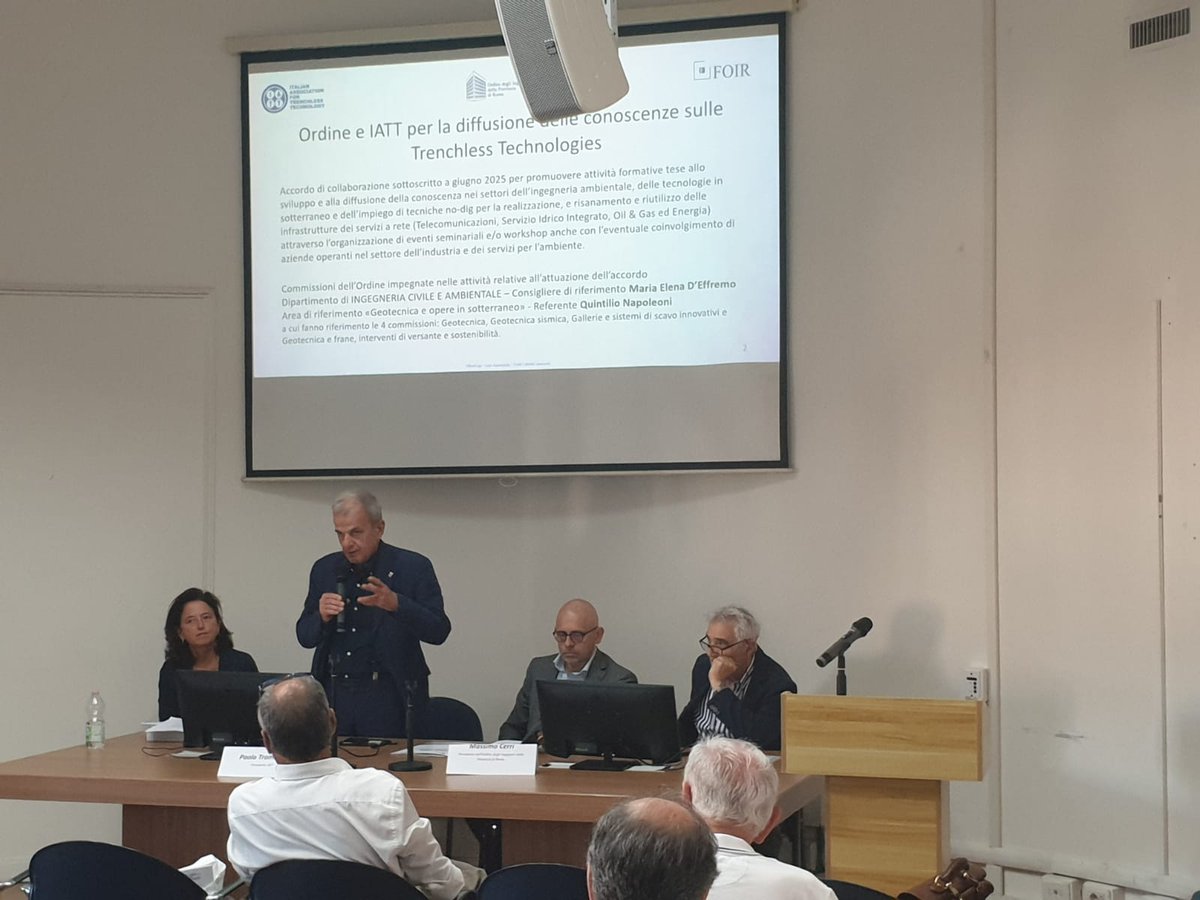 La Formazione professionale di IATT e Ordine Ingegneri Roma è partita! Dal 19 settembre il ciclo di seminari “Le nuove frontiere delle tecnologie NO DIG”. Nuovo appuntamento il 15 ottobre. Per iscrizioni contattare IATT.
iatt.it/2025/09/siglat…