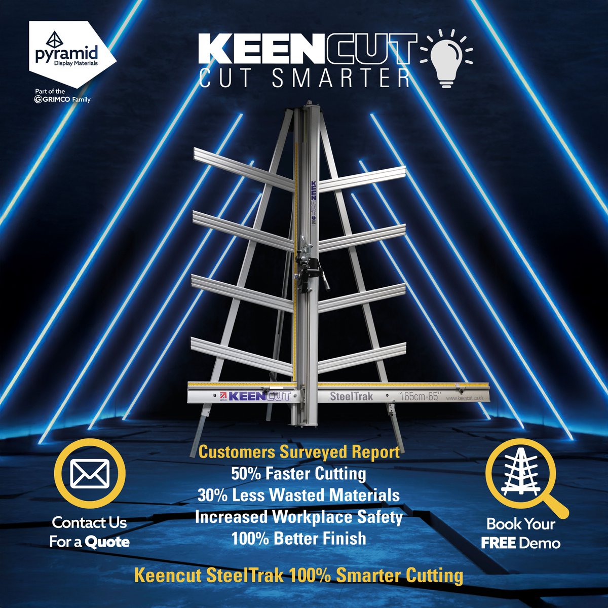PyramidDisplay's tweet image. ✂️ Cut smarter with the Keencut SteelTrak ✂️

✔️ 50% faster cutting
✔️ 30% less wasted material
✔️ Increased workplace safety
✔️ 100% better finish

📩 Get a personalised quote and
🎯 Book your FREE demo at our Manchester or London branch today!
🌐 👉eu1.hubs.ly/H0ndfpq0