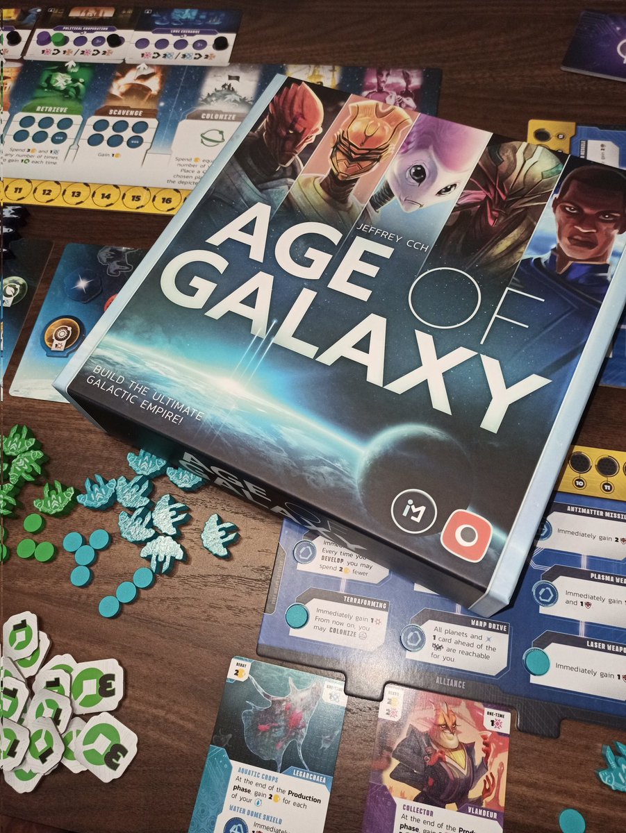 babylon__games's tweet image. Age of Galaxy @trzewik is a smart and fun strategy game that packs the feel of a big civilization building game into a smaller, faster format. It’s competitive, easy to play again and again, and rewards good planning. 

#boardgames #geek #brettspiele #game #ボードゲーム #보드게임