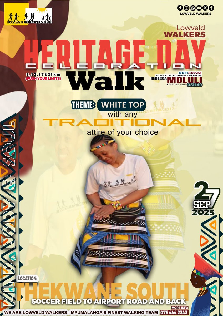 Celebrate our nation's cultural wealth this Saturday at eThekwane South soccer field! Wear white top with traditional attire. Don't miss it! 
#HeritageDay2025 
#BreakingBarriers
#MarriedAtFirstSightMzansi