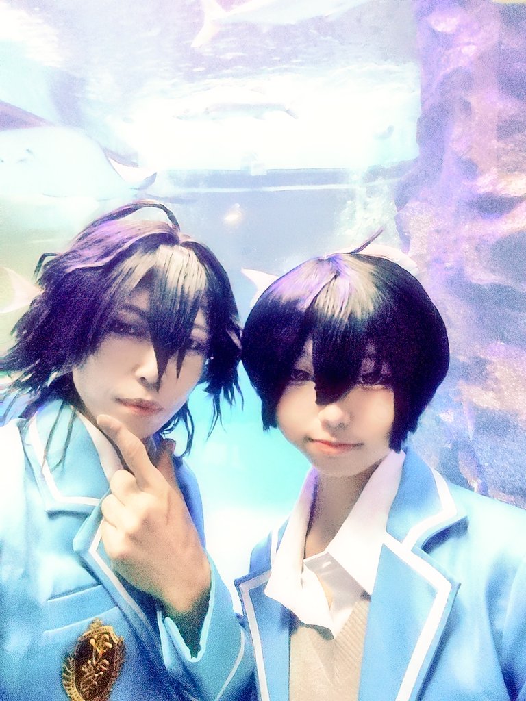 KayoAze154h's tweet image. cosplay unst!!
朔間零&amp;amp;朔間凛月
『凛月、ハピバ❣』
朔間零→自分
朔間凛月→@oppxer_1 
#魚津水族館
#こすぷれあくあみらーじゅ
#こすみら