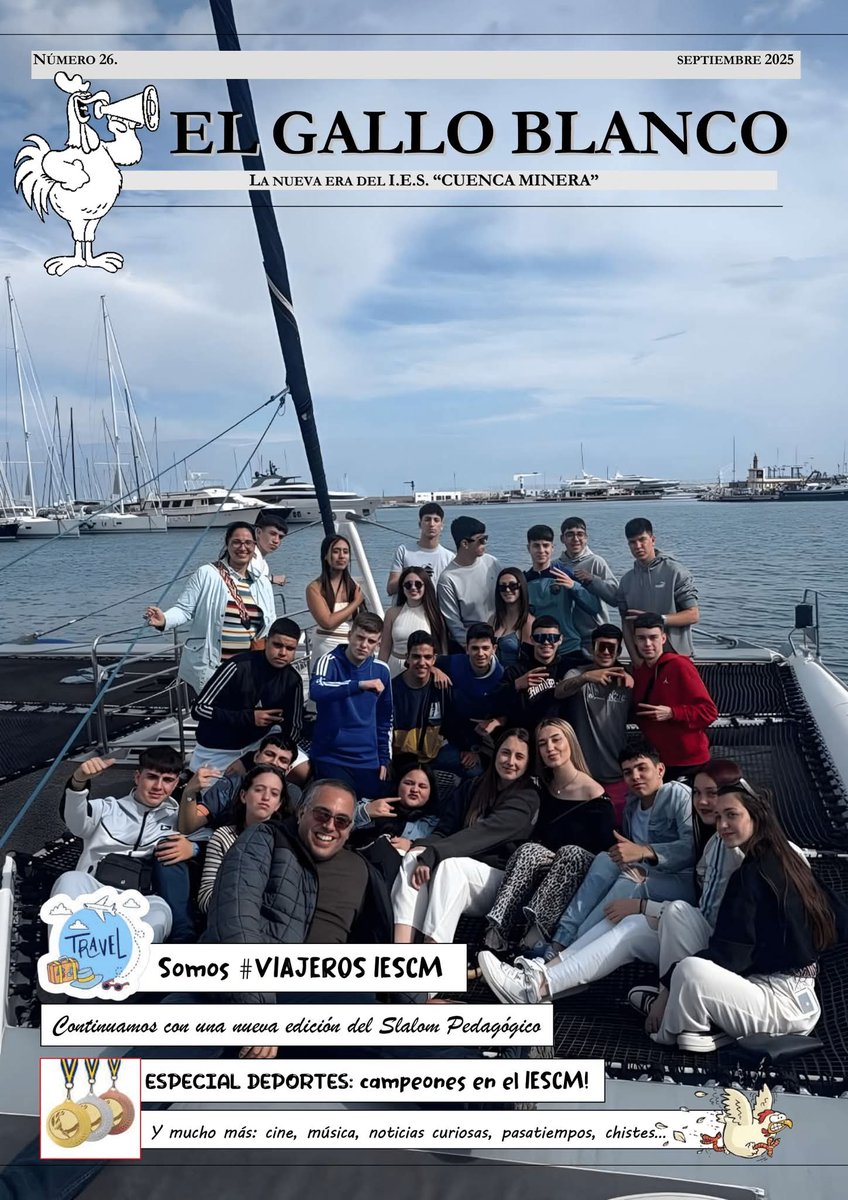 📰🗞🐔 𝗘𝗟 𝗚𝗔𝗟𝗟𝗢 𝗕𝗟𝗔𝗡𝗖𝗢 | Has leído ya el nuevo número del periódico de nuestro instituto? La edición de septiembre de 2025 ya está disponible! 
Pincha aquí: socialesweb.es/elgalloblanco/…

Y aquí están todos: socialesweb.es/elgalloblanco/…