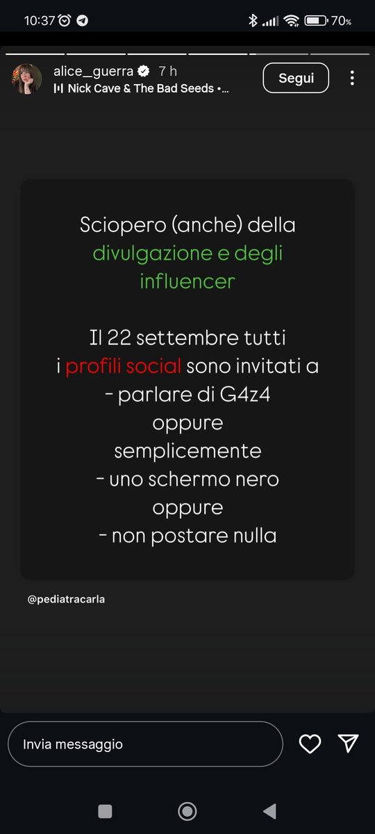 Ma perché schermo nero e silenzio solo oggi? Fatelo tutto l'anno e salvate anche i nostri coglioni #Influencer #Gaza #scioperogenerale