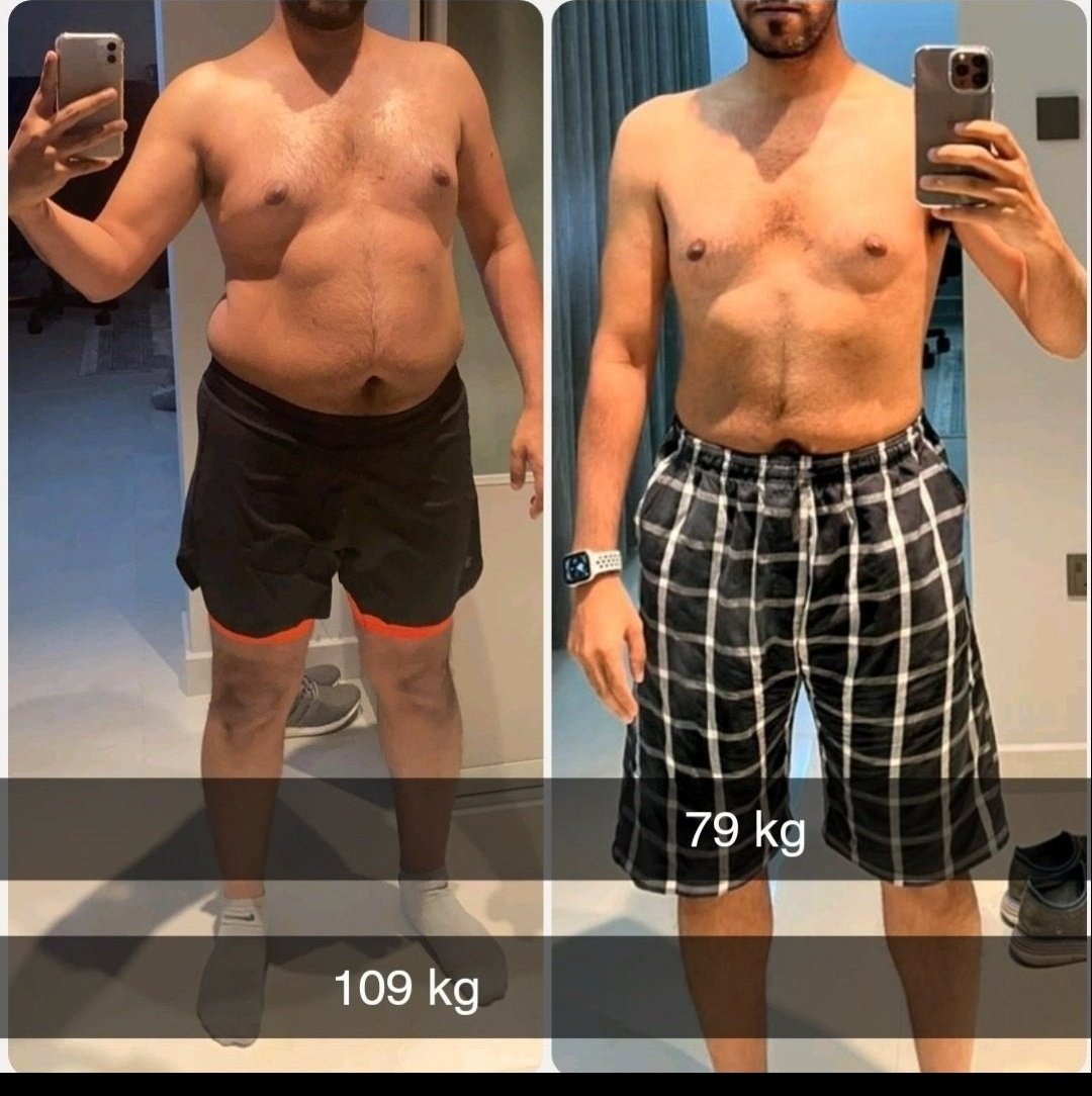 نتيجة التزام متدرب ببرنامج التدريب الشخصي،  نزول 30 k خلال شهرين 

القادم بناء كتلة عضلية جميلة