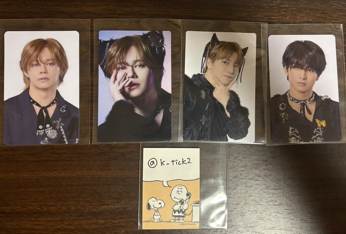 k_tick2's tweet photo. 【交換】　超特急　NINE LIVES 特典トレカ

譲：カイ(通常盤、HMV)、タカシ(生産限定盤)、ハル(HMV)

求：タクヤ(ねこ>その他)

郵送交換希望。まとめての方優先。固定ツイート必ずご確認ください。

#超特急交換 https://t.co/SfWuyl0Y8q