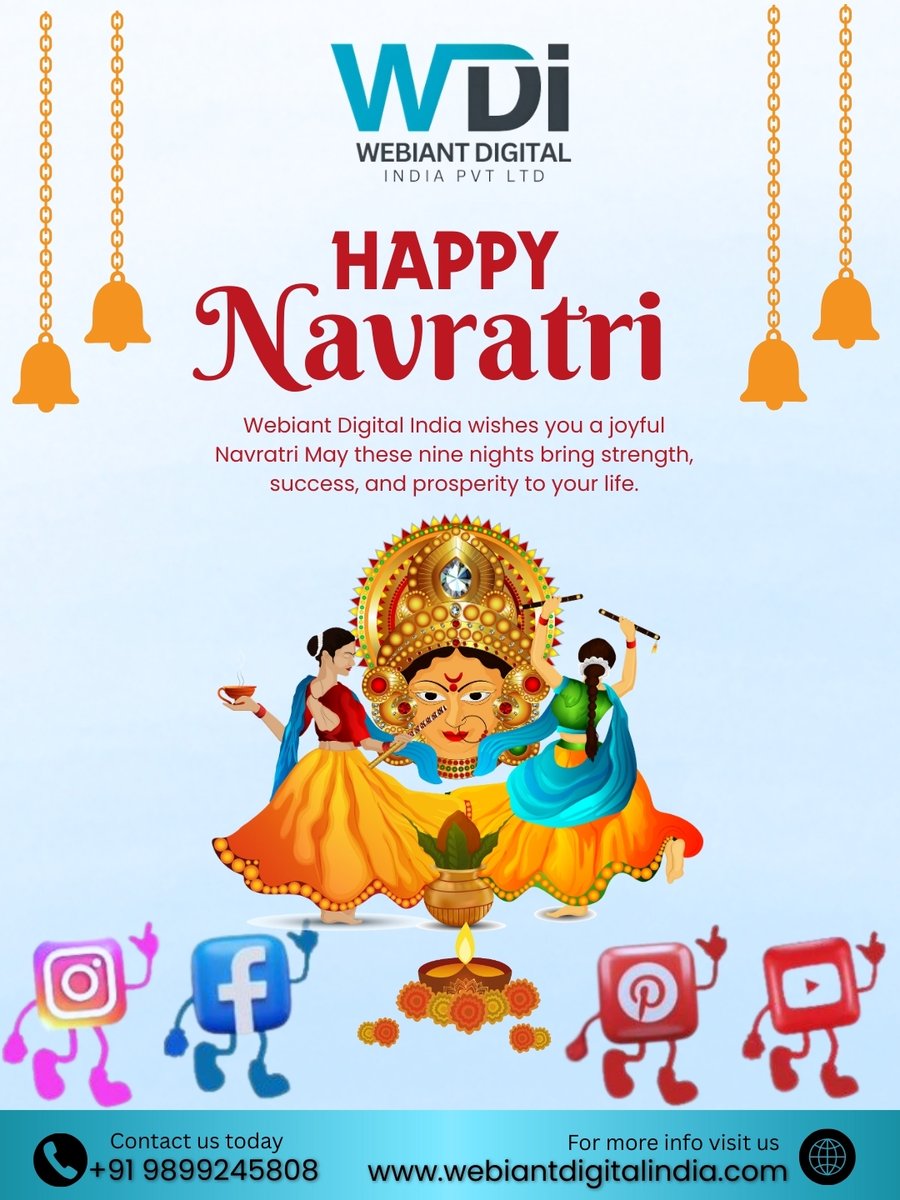 webiantdigital's tweet image. ✨🙏 𝐇𝐚𝐩𝐩𝐲 𝐍𝐚𝐯𝐫𝐚𝐭𝐫𝐢! 🙏✨
Webiant Digital India wishes you nine nights filled with devotion, strength, and positivity. 🌸💫
May Maa Durga bless you with success, prosperity, and happiness always. 🌺🔥
#HappyNavratri #Navratri2025 #MaaDurga #DurgaPuja #FestiveVibes