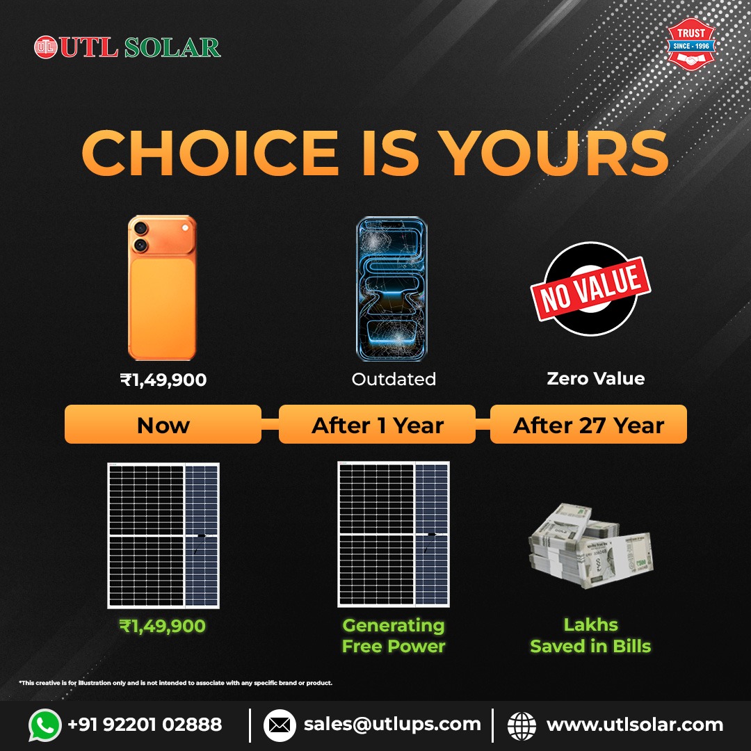 UTLsolar's tweet image. Solar is the smart investment that lasts. Unlike short-term luxuries, it provides reliable energy, long-term savings, and lasting value for 25+ years — making every investment truly worthwhile.
.
.
.
.
.
.
.
.
#utlsolar #solarpanels #solarpanelsystem #iphone17 #iphone17pro