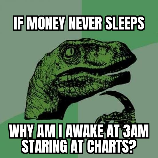 PhilosoraptorHQ's tweet photo. If money never sleeps…

Why am I awake at 3AM staring at charts?

$Raptor

Tg:
https://t.co/eirpP75Urc

#Philosoraptor
#Memes
#MemeCoinSeason 
#MemeCoin https://t.co/3U1iR7moMU