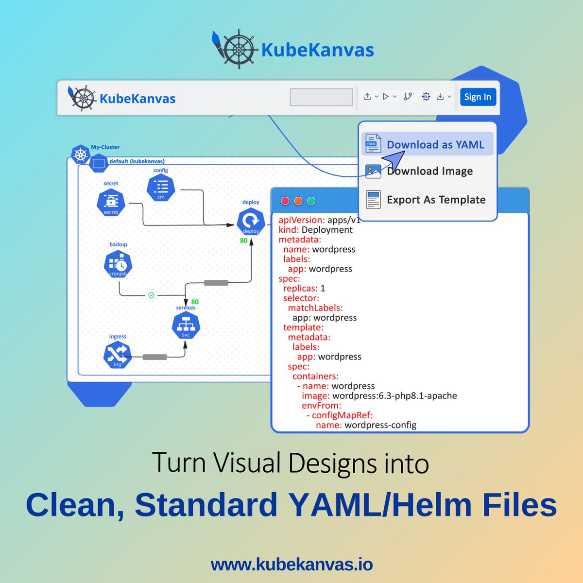 kubekanvas's tweet image. Export Production-Ready YAML/Helm from Visual Designs and accelerate your workflows. Turn drag-and-drop Kubernetes designs into clean, standard configs instantly.
kubekanvas.io
#YAML #DevOpsTools #Kubernetes #CloudNative #PlatformEngineering