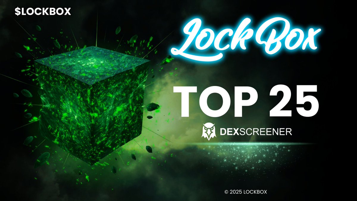 _lockbox's tweet image. Major milestone unlocked: $LOCKBOX is now TOP #25 on Dexscreener! This is just the beginning—don’t miss the next big move!
dexscreener.com/solana/8eRfndV…