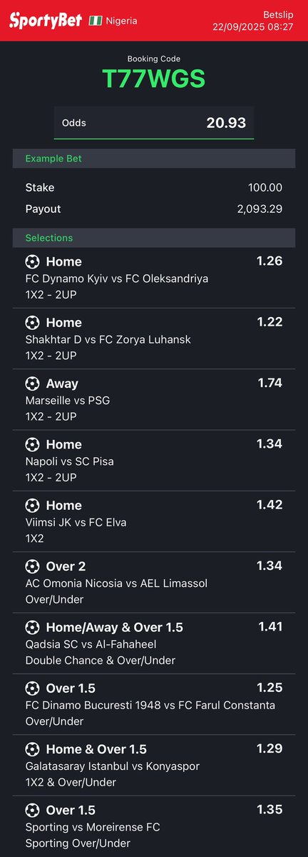 bruce_tips's tweet image. JXQL5A 150 odds
T77WGS 20 odds
N7Q9WM 200 odds
Stake responsibly ✌️