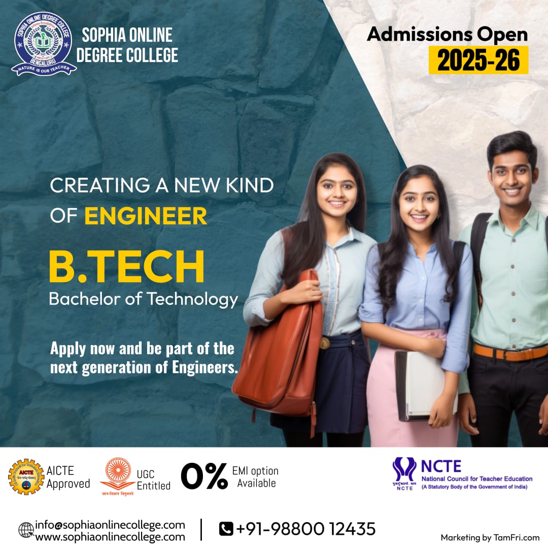 SophiaonlineDeg's tweet image. ⚡ Create. Innovate. Engineer the Future! ⚡

🎓 Kickstart your B.Tech journey with Sophia Online Degree College!
 ✅ AICTE | UGC | NCTE Approved
 
 🌐sophiaonlinecollege.com
 📞wa.me/+91-9880012435

#BTech #BachelorOfTechnology #EngineeringFuture #TechCareers