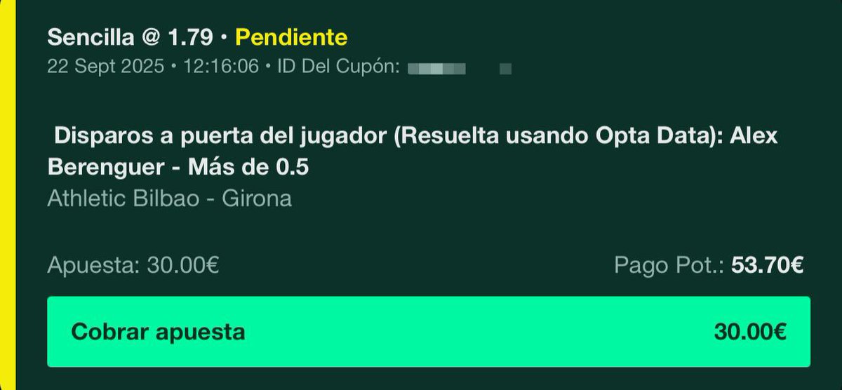 Porros365's tweet photo. ⚽️ Os dejo pick del premium en Speedy para el Athletic vs Girona 🇪🇸

✍️ Athletic necesitado de puntos, aún sin Nico, jugando en casa vs un Girona que es lamentable… me parece muy buena cuota el tap de Berenguer

📈 Stake 0.75 https://t.co/ac5dWpZIiJ
