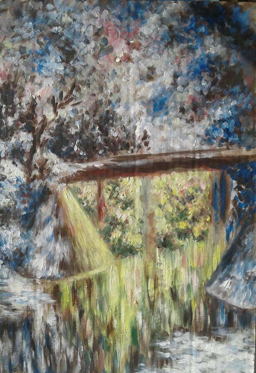 Autumn is there, and winter is around the bend. There's a special charm and beauty to any time of the year! 

Осень пришла, и зима за углом. Каждому времени года - своя красота и очарование! 
#art #painting #живопись #творчество #nature