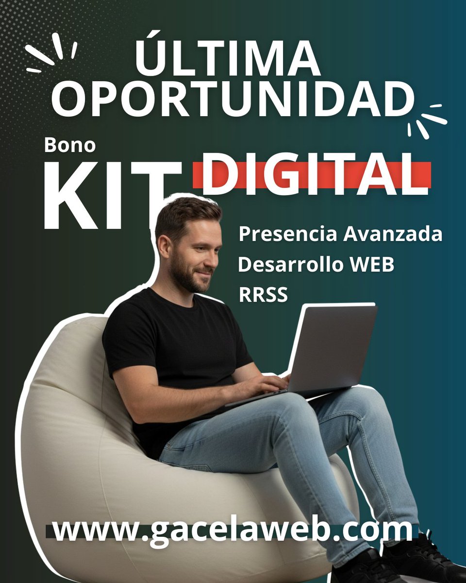 ⚡ ¡Queda poco tiempo para solicitar tu Bono Kit Digital! ⚡

Desde Gacela, te ayudamos a dar un nuevo paso en el mundo digital de manera profesional, para que tu negocio crezca y consiga sus objetivos. 💻✨

No dejes 
¡Es tu momento de transformar tu presencia digital! 🌐🚀