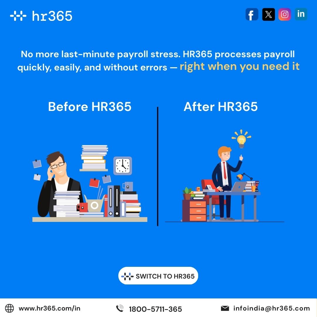 Hr365India's tweet image. Stop drowning paperwork and last-minute payroll stress. With HR365, process payroll quickly, accurately, and on time-freeing your team to focus on growth and strategy. Switch to smarter payroll management today!

hr365.com/in/hr-software…

#payrollAutomation #payrollprocess #HR365