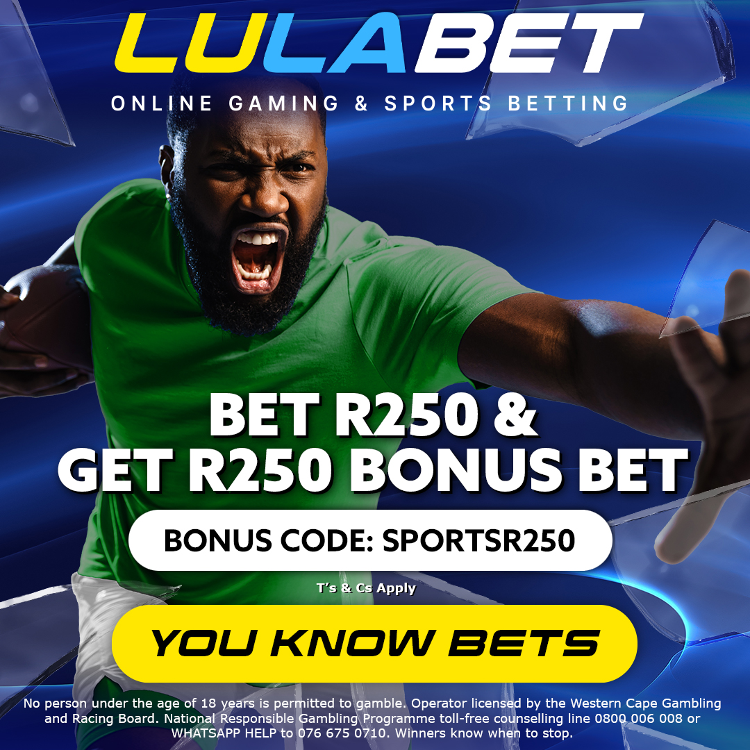🤑 LULABET WELCOME BONUS 🤑

⚽ Bet R250 &amp; Get R250 Free Bet
💵 Promo Code: SPORTSR250

Sign up &amp; claim now 👉 lulabet.co.za

🔞 18+ Only
👤 New Players Only

#LulaBet