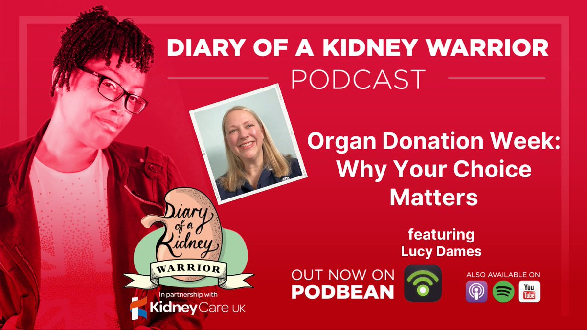 Diary of a Kidney Warrior (@diaryofakidneyw) on Twitter photo 🚨It’s Organ Donation Week UK.
In the new ep of #DiaryOfAKidneyWarriorPodcast, Specialist Nurse Lucy <a href="/lucy_dames/">#HellomynameisLucy</a> explains the opt-out law, why families still have the final say, busts myths & shares how one “yes” saves lives ❤️
kidneycareuk.org/get-support/po…
#organdonationweek 🚨It’s Organ Donation Week UK.
In the new ep of #DiaryOfAKidneyWarriorPodcast, Specialist Nurse Lucy <a href="/lucy_dames/">#HellomynameisLucy</a> explains the opt-out law, why families still have the final say, busts myths & shares how one “yes” saves lives ❤️
kidneycareuk.org/get-support/po…
#organdonationweek