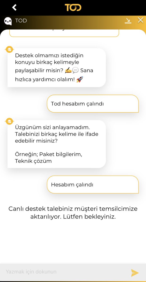 anilucan's tweet photo. @tod_tr @bongomy @varbunlar_dizi Dün akşam saatlerinde tanımadığım birisi hesabıma giriş yaparak şifremi değiştirdi ve tüm kayıtlı bilgilerme erişti. Bu skandal olay için dün akşmsan beri muhatap arıyorum. Ne zaman muhatap bulabilirim? https://t.co/CJsB81aObJ