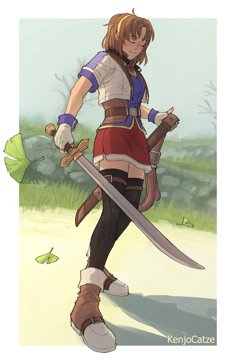 KenjoCatze's tweet photo. Anelace poses so dramatically (only to miss twice for me) #kiseki #trails #TrailsintheSky1st https://t.co/hKHMtwqyMi