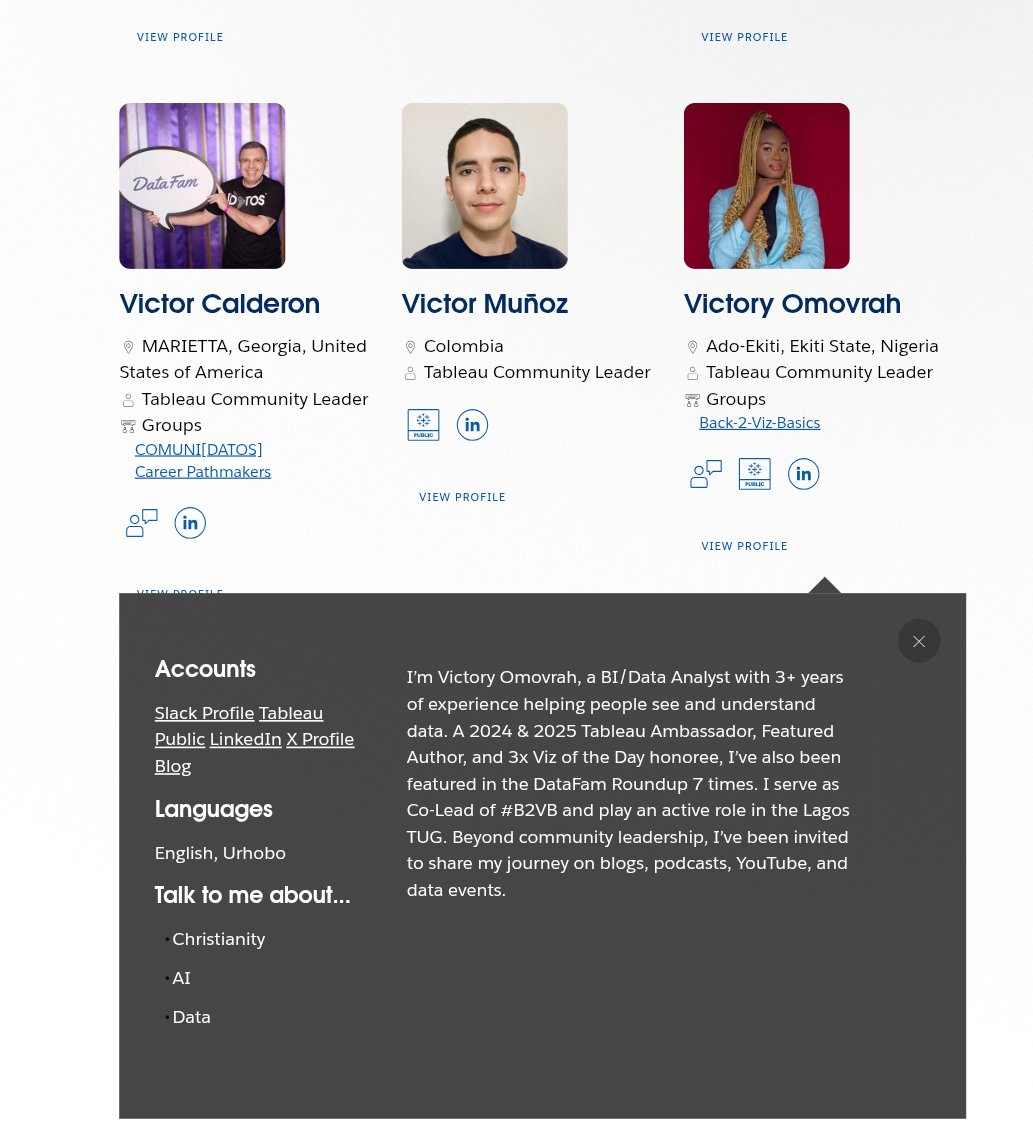 VizWithVictory's tweet image. Been itching to make this post! 💃🏽💃🏽💃🏽💃🏽

I am honored to return as a Tableau Ambassador for 2025! 🎉 

With proven years in analytics, 3 VOTDs, Co-Lead #B2VB, and recognition as a Featured Author, I’m grateful to keep sharing, mentoring, and growing with the #DataFam