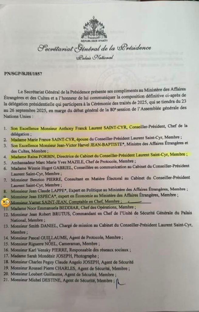 Depuis quand une délégation présidentielle aurait-elle besoin d’un chef comptable parmi ses membres ? 

En quoi un tel profil peut-il apporter la moindre valeur diplomatique aux discussions de haut niveau ?

On aurait facilement pu trouver un cadre au sein d’une des missions à