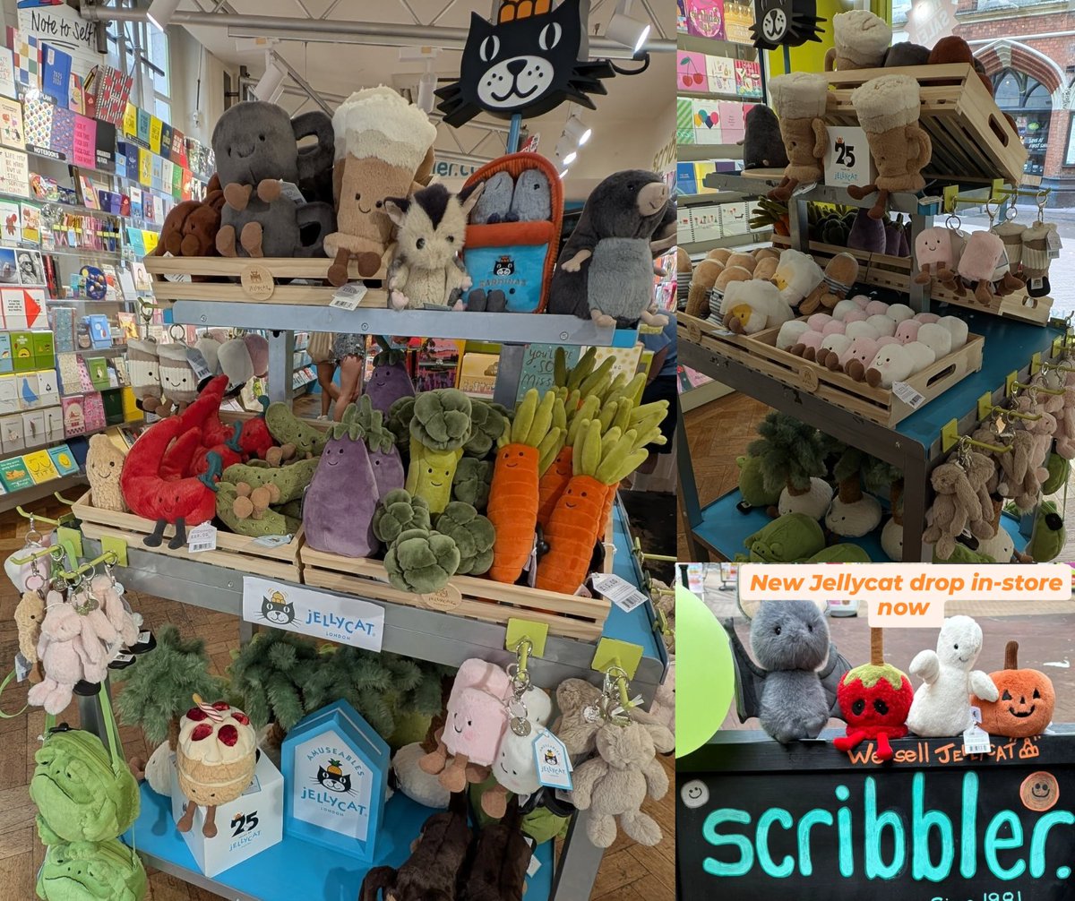 Looking for your next Jellycat fix? 🧸

Whether you're hunting for a new seasonal favourite or adding to your collection of quirky soft toy companions, <a href="/scribblercards/">Scribbler Cards</a> has you covered!

📍 3A Post Office Road, BH1 1BB